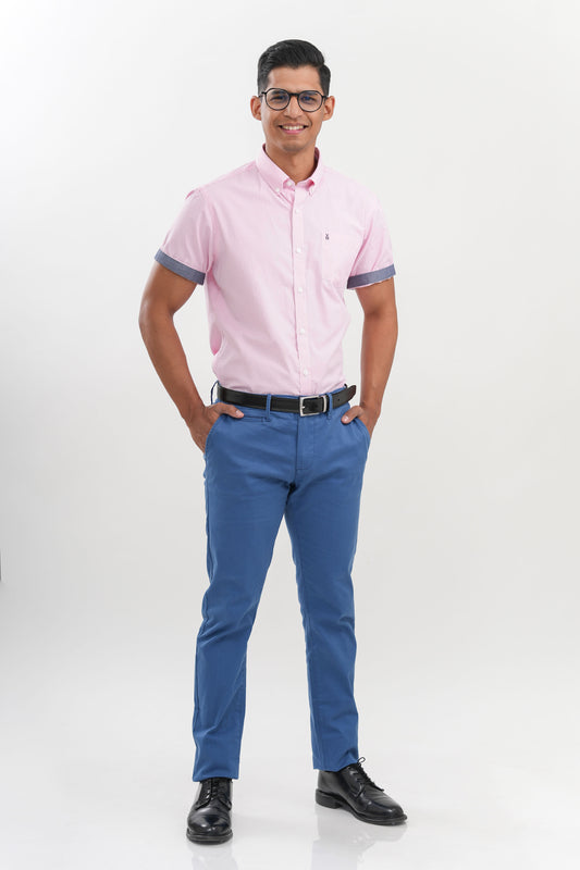 CAMISA NOS BASIC BL MC CUADROS