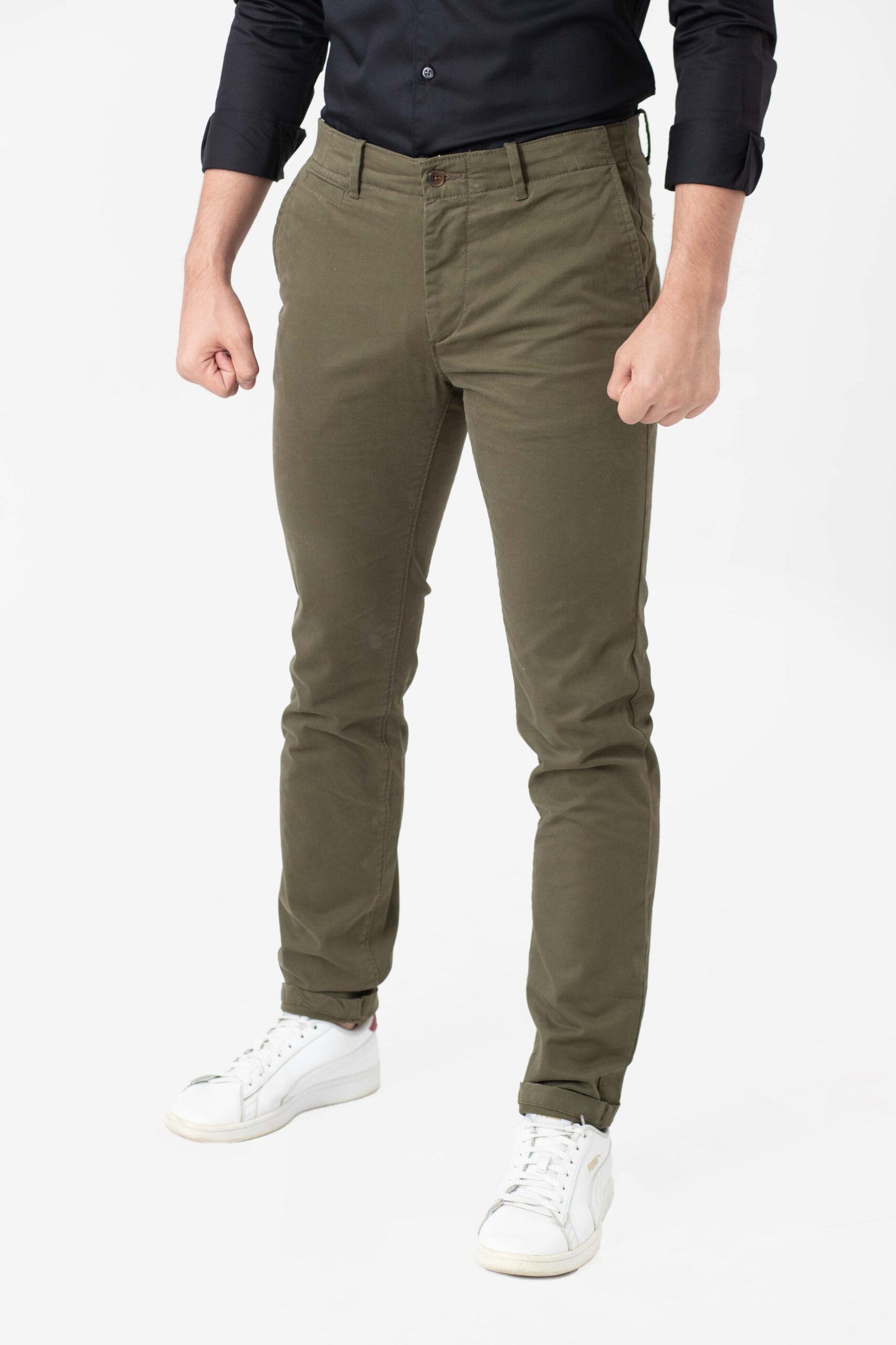 Pantalón Chino Flex Verde Olivo Skinny Fit