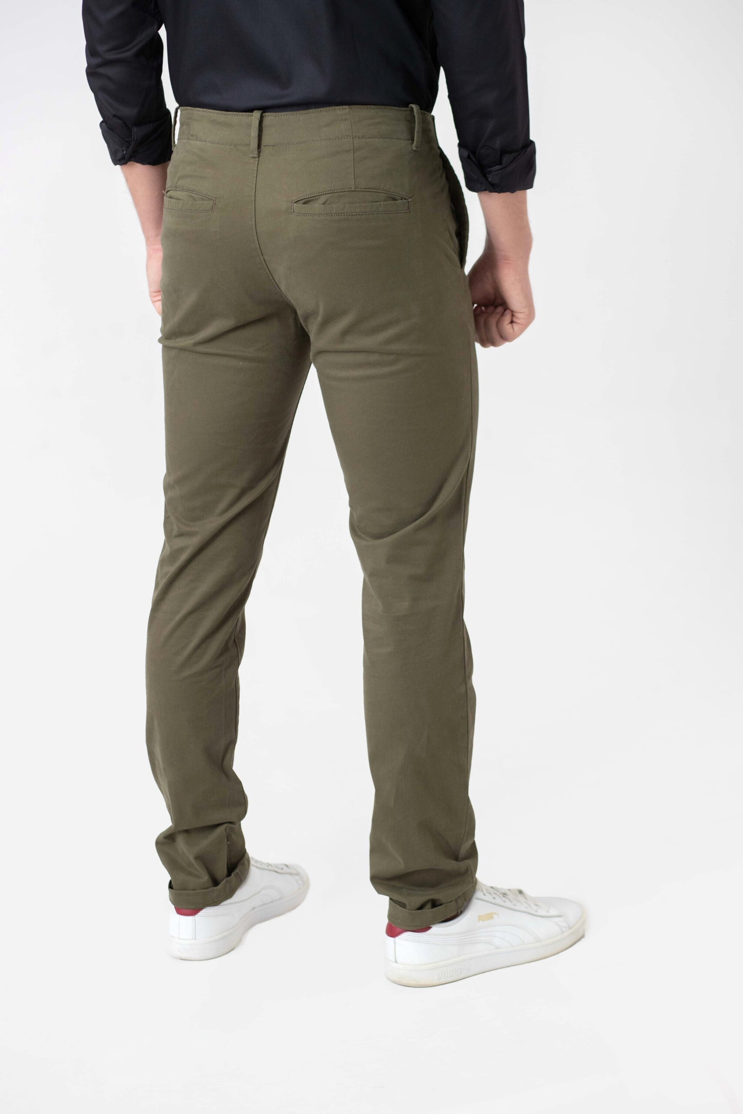 Pantalón Chino Flex Verde Olivo Skinny Fit
